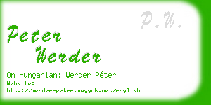peter werder business card